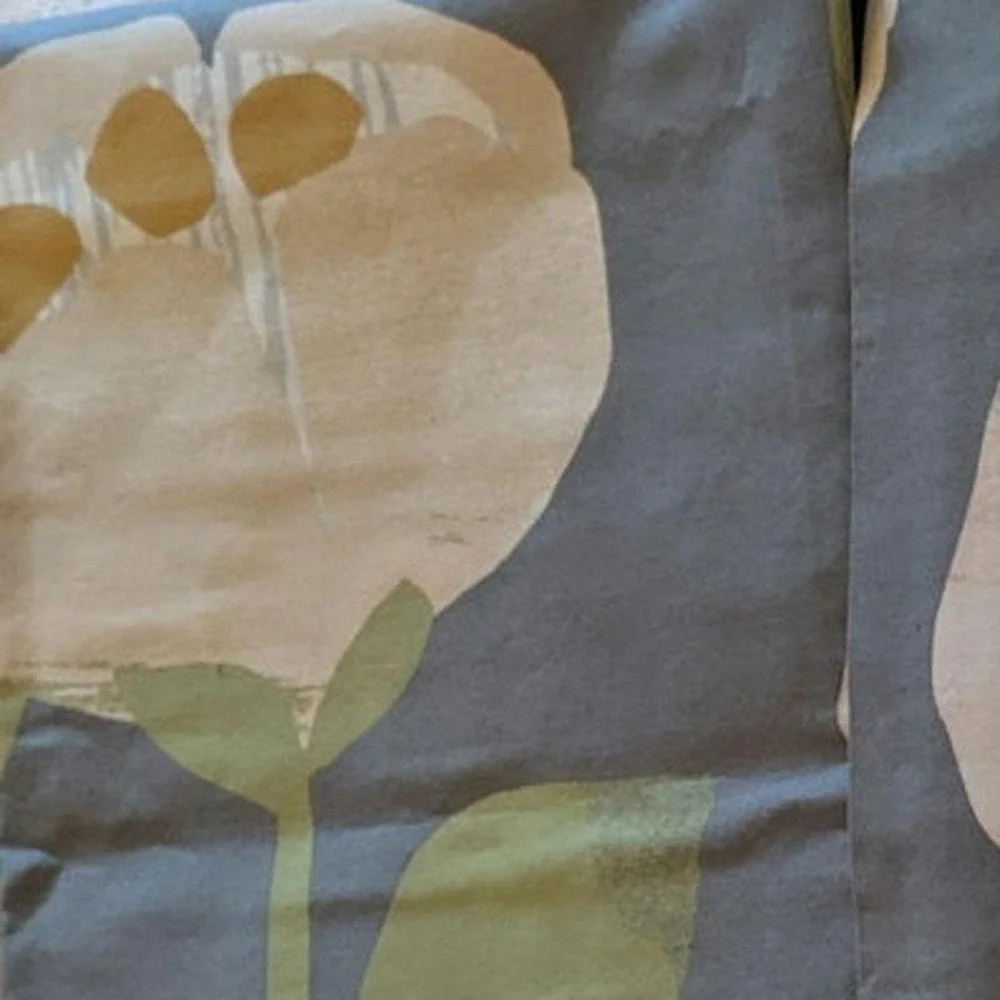 Company Store Gray Floral Blush Organic Cotton Pillow Shams (2) EUC, Boho, Artsy